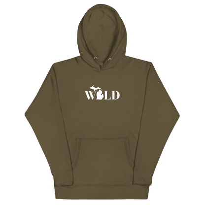 Michigan 'Wild' Hoodie (Didone Font w/ MI Outline) | Unisex Premium - Circumspice Michigan