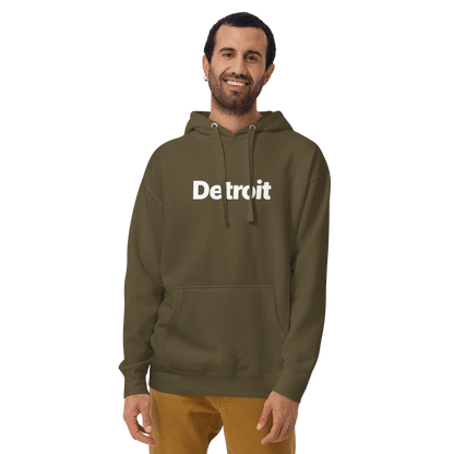 'Detroit' Hoodie (Swiss Sans Font) | Unisex Premium - Circumspice Michigan