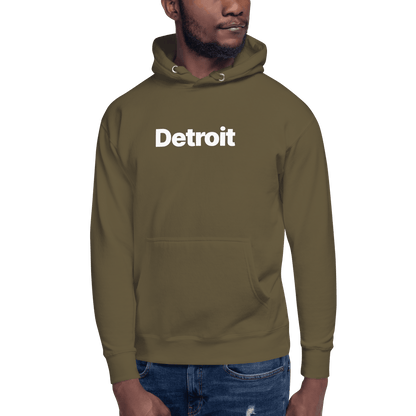 'Detroit' Hoodie (Swiss Sans Font) | Unisex Premium - Circumspice Michigan