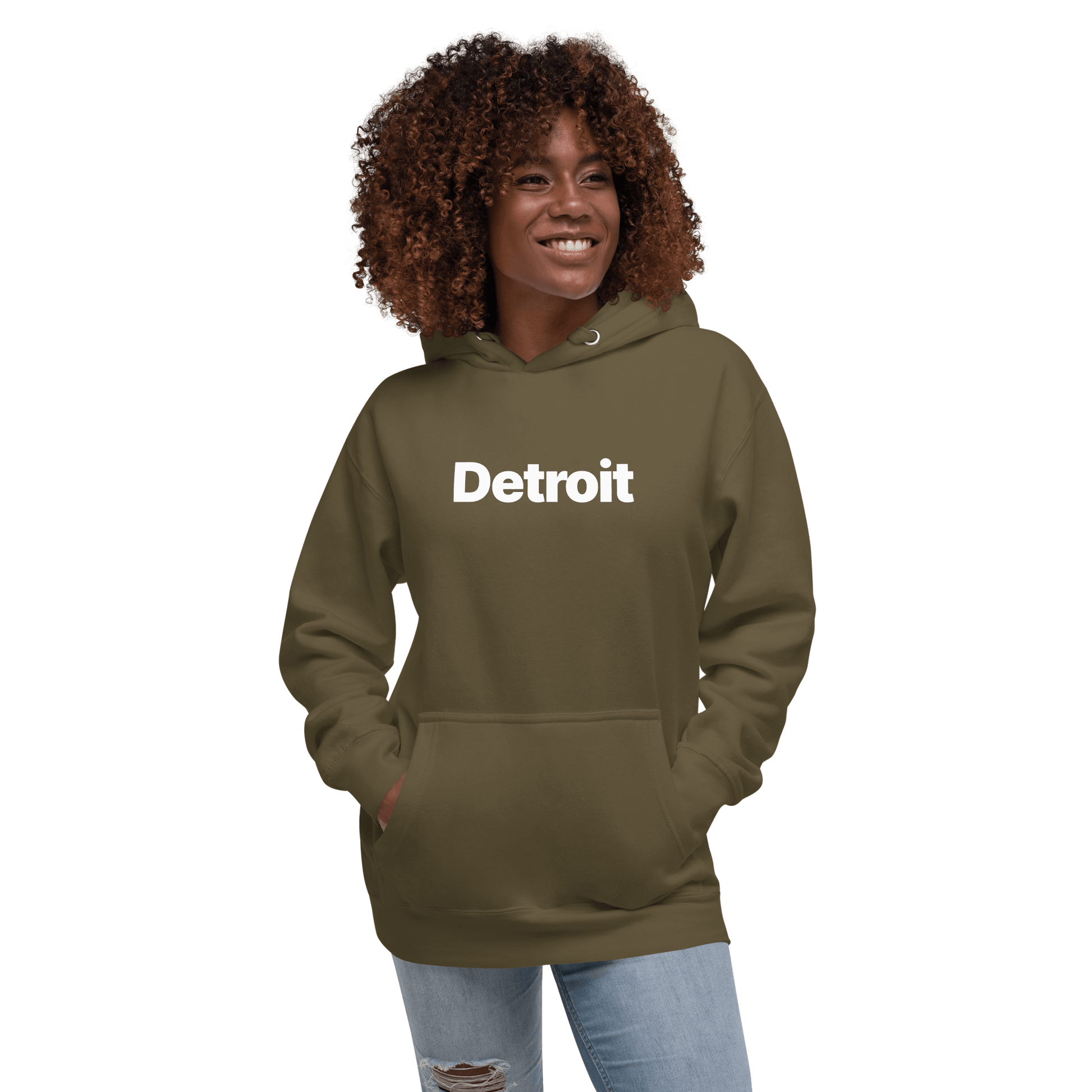 'Detroit' Hoodie (Swiss Sans Font) | Unisex Premium - Circumspice Michigan