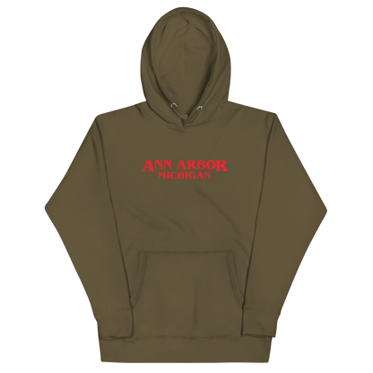 'Ann Arbor Michigan' Unisex Premium Hoodie (1980s Drama Parody)