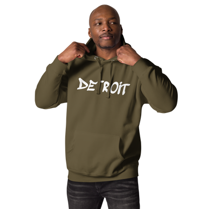 'Detroit' Unisex Premium Hoodie (1980s Hip Hop Font)