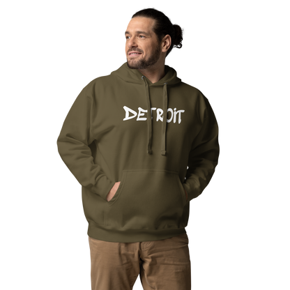 'Detroit' Unisex Premium Hoodie (1980s Hip Hop Font)