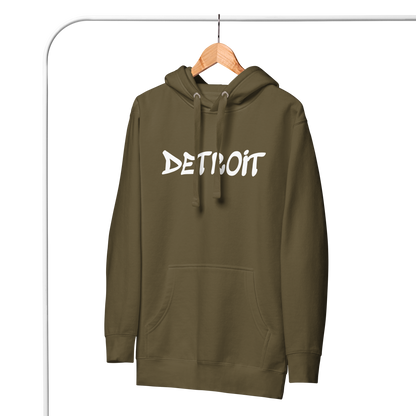 'Detroit' Unisex Premium Hoodie (1980s Hip Hop Font)