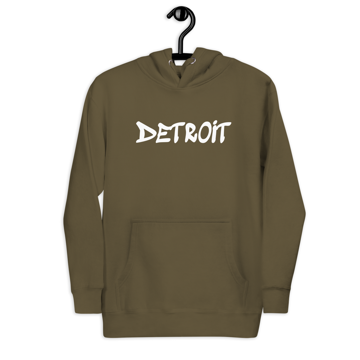 'Detroit' Unisex Premium Hoodie (1980s Hip Hop Font)