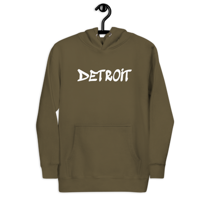 'Detroit' Unisex Premium Hoodie (1980s Hip Hop Font)