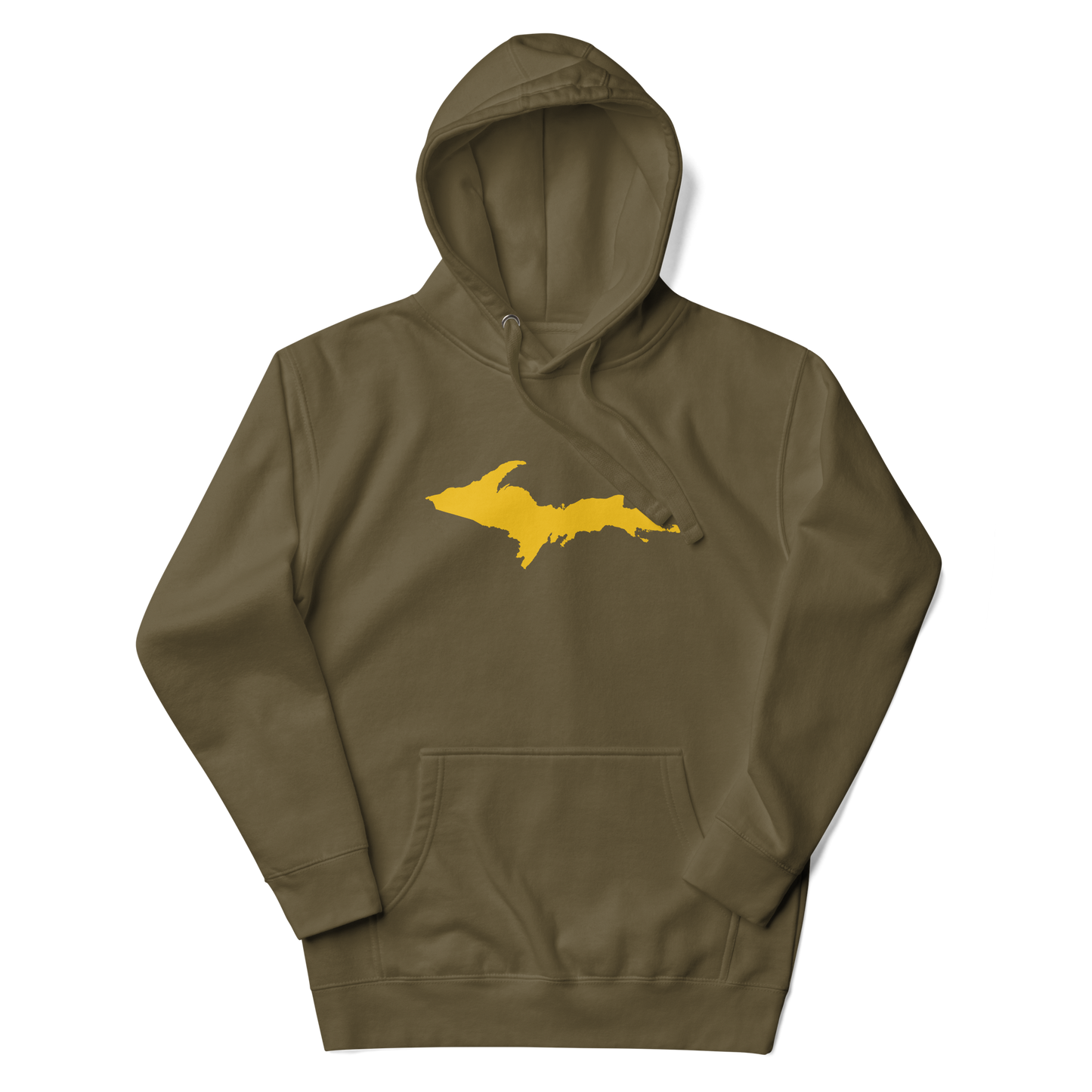 Upper Peninsula Hoodie (w/ Gold UP Outline) | Unisex Premium