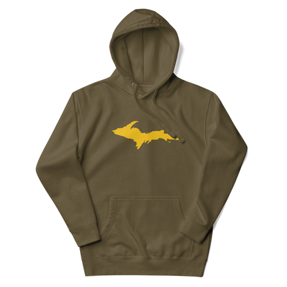 Upper Peninsula Hoodie (w/ Gold UP Outline) | Unisex Premium