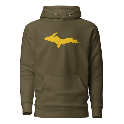 Upper Peninsula Hoodie (w/ Gold UP Outline) | Unisex Premium