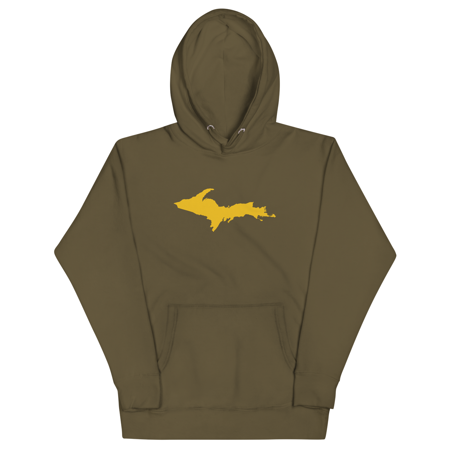 Upper Peninsula Hoodie (w/ Gold UP Outline) | Unisex Premium