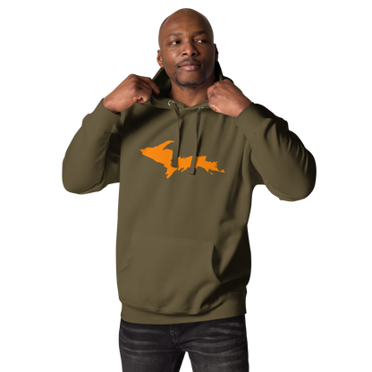 Michigan Upper Peninsula Hoodie (w/ Orange UP Outline) | Unisex Premium