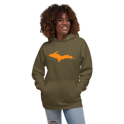 Michigan Upper Peninsula Hoodie (w/ Orange UP Outline) | Unisex Premium