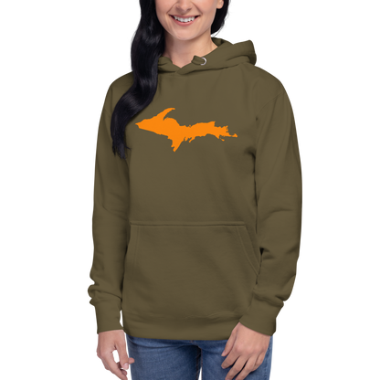 Michigan Upper Peninsula Hoodie (w/ Orange UP Outline) | Unisex Premium