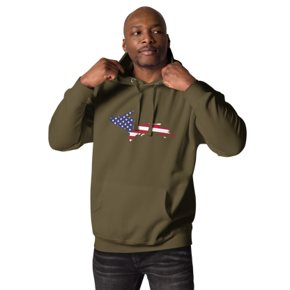 Michigan Upper Peninsula Hoodie (w/ UP USA Flag Outline) | Unisex Premium