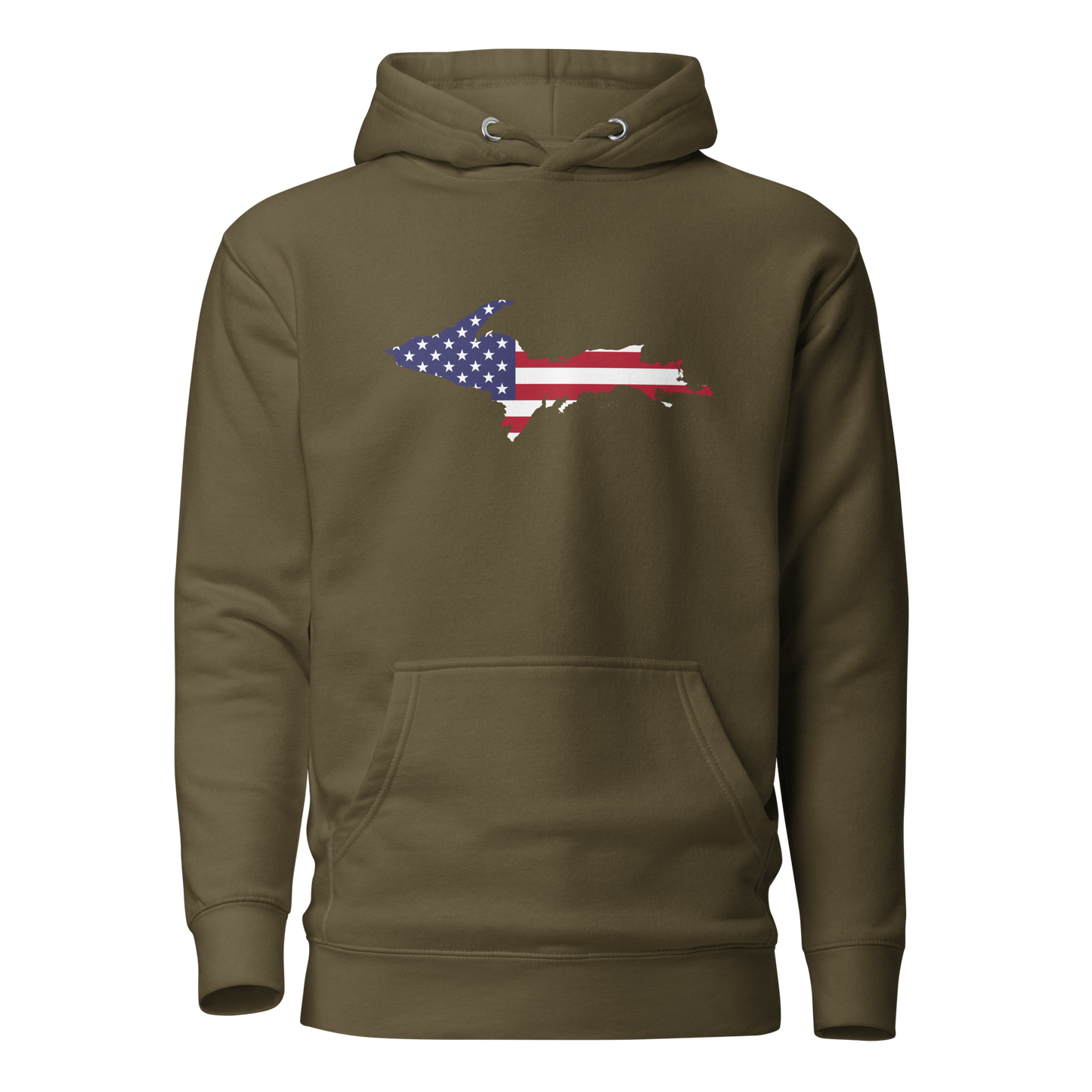 Michigan Upper Peninsula Hoodie (w/ UP USA Flag Outline) | Unisex Premium