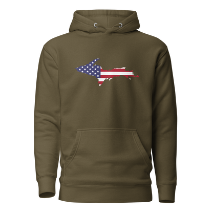 Michigan Upper Peninsula Hoodie (w/ UP USA Flag Outline) | Unisex Premium