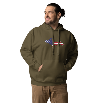 Michigan Upper Peninsula Hoodie (w/ UP USA Flag Outline) | Unisex Premium