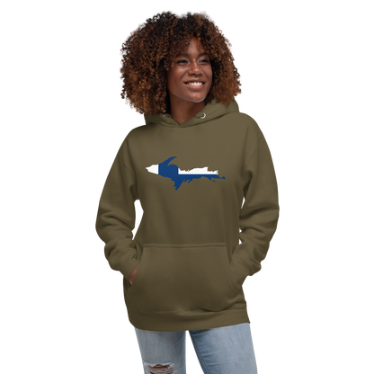 Michigan Upper Peninsula Hoodie (w/ UP Finland Flag Outline) | Unisex Premium