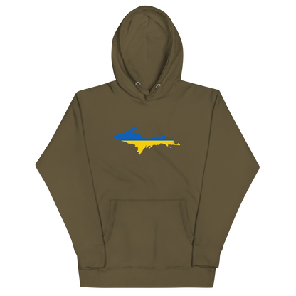 Michigan Upper Peninsula Hoodie (w/ UP Ukraine Flag Outline) | Unisex Premium