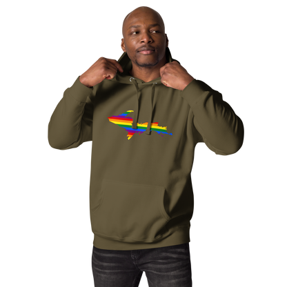 Michigan Upper Peninsula Hoodie (w/ UP Pride Flag Outline) | Unisex Premium