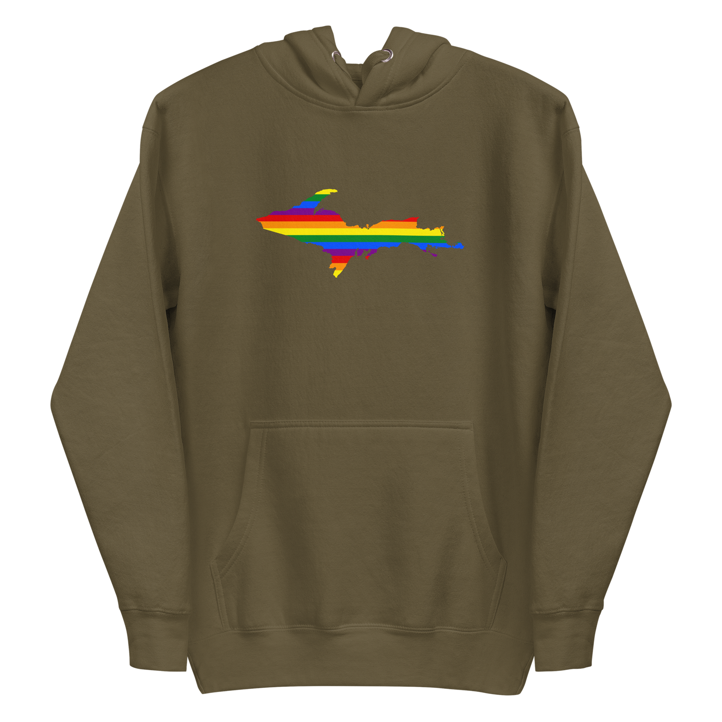 Michigan Upper Peninsula Hoodie (w/ UP Pride Flag Outline) | Unisex Premium