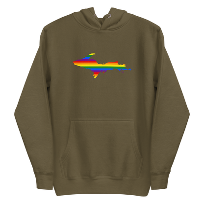 Michigan Upper Peninsula Hoodie (w/ UP Pride Flag Outline) | Unisex Premium