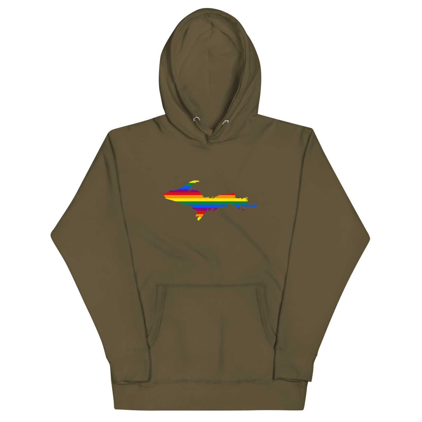 Michigan Upper Peninsula Hoodie (w/ UP Pride Flag Outline) | Unisex Premium