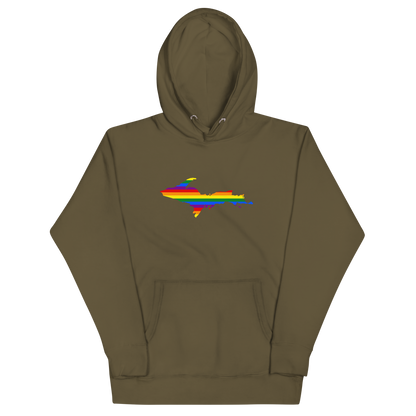 Michigan Upper Peninsula Hoodie (w/ UP Pride Flag Outline) | Unisex Premium