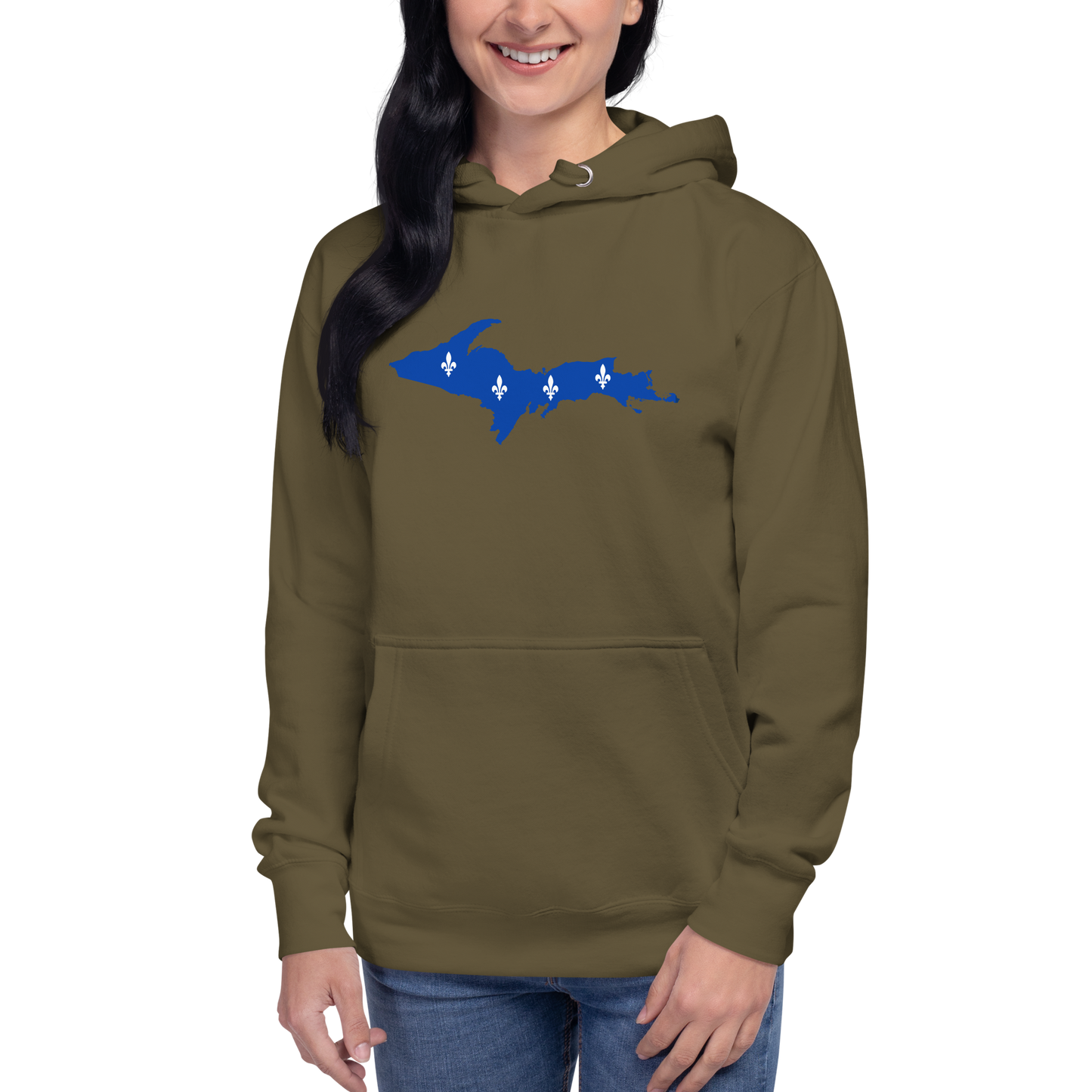 Michigan Upper Peninsula Hoodie (w/ UP Quebec Flag Outline) | Unisex Premium