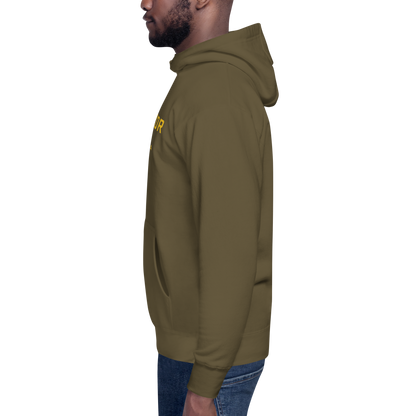 'Ann Arbor EST 1824' Unisex Premium Hoodie (Gold Type w/USA Flag Outline)