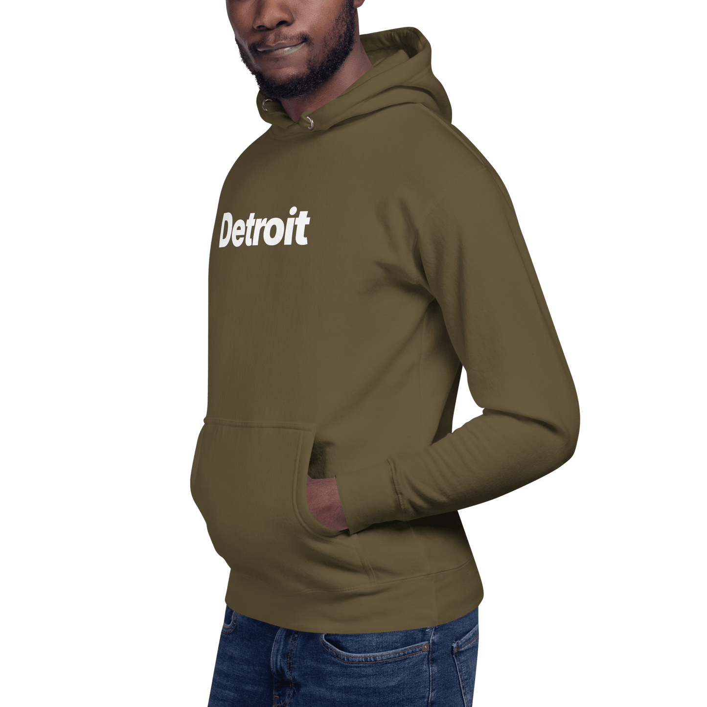 'Detroit' Hoodie (Swiss Sans Font) | Unisex Premium - Circumspice Michigan