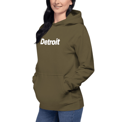 'Detroit' Hoodie (Swiss Sans Font) | Unisex Premium - Circumspice Michigan