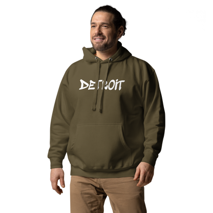 'Detroit' Unisex Premium Hoodie (1980s Hip Hop Font)