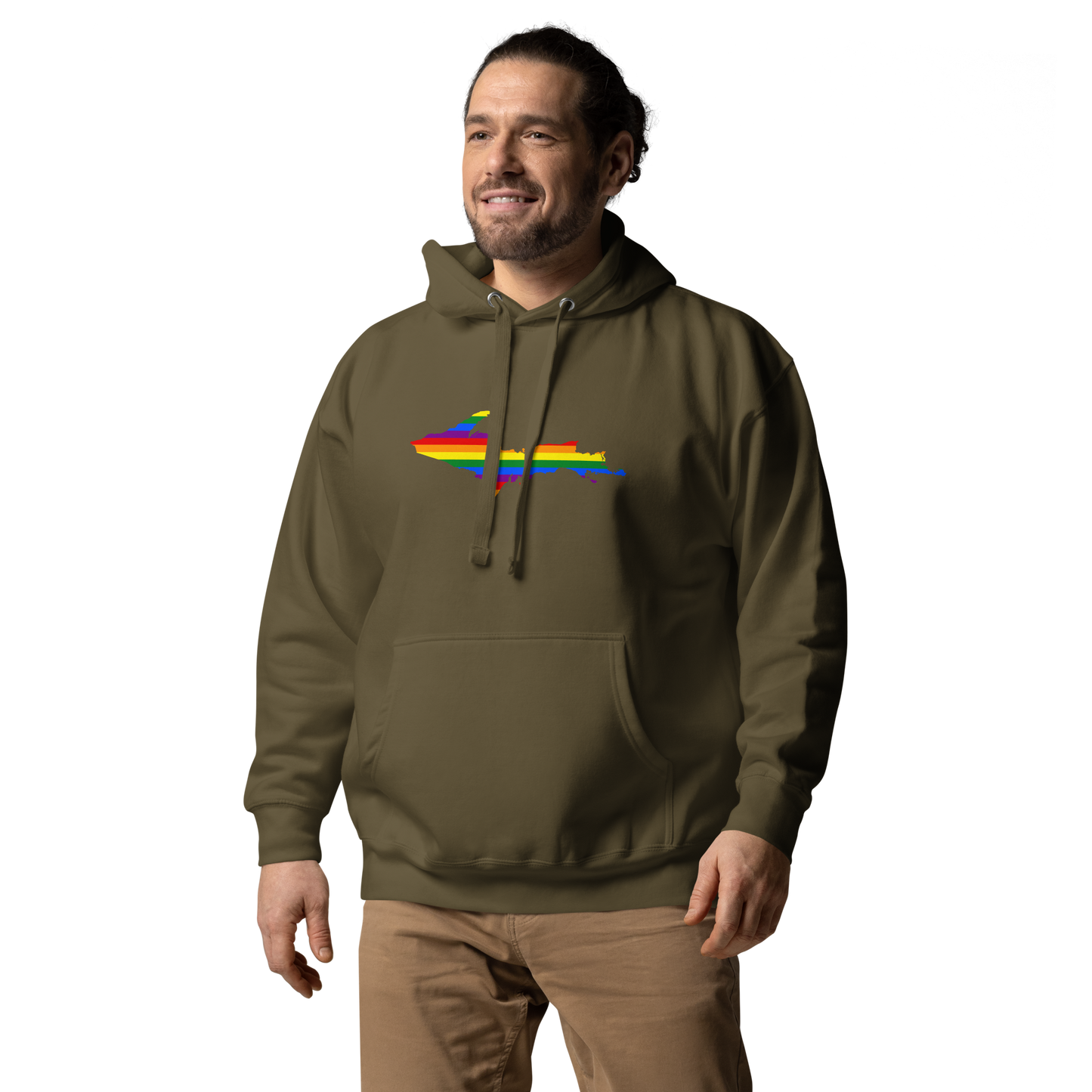 Michigan Upper Peninsula Hoodie (w/ UP Pride Flag Outline) | Unisex Premium