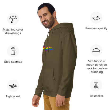 Michigan Upper Peninsula Hoodie (w/ UP Pride Flag Outline) | Unisex Premium