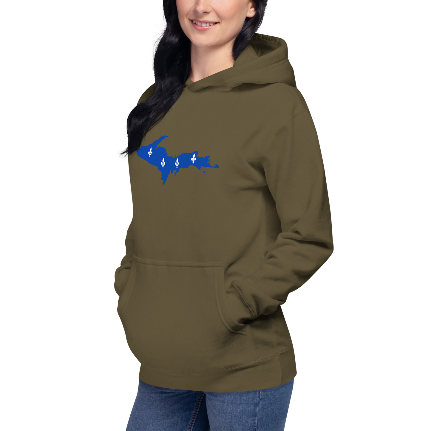 Michigan Upper Peninsula Hoodie (w/ UP Quebec Flag Outline) | Unisex Premium