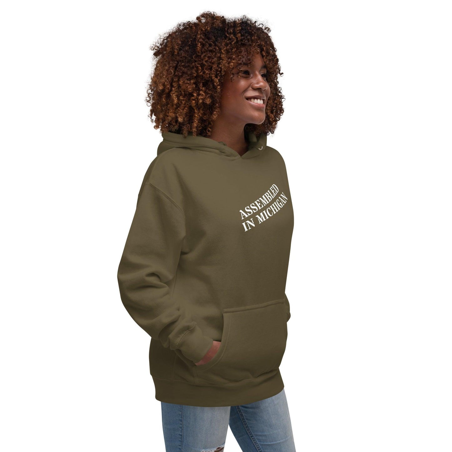 'Assembled in Michigan' Hoodie | Unisex Premium - Circumspice Michigan