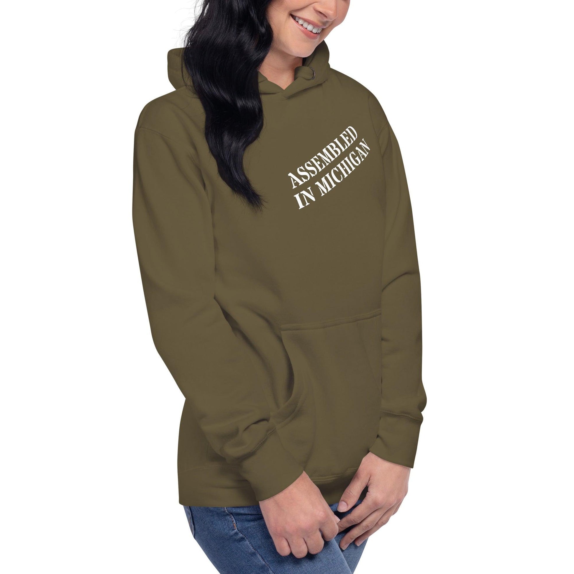 'Assembled in Michigan' Hoodie | Unisex Premium - Circumspice Michigan