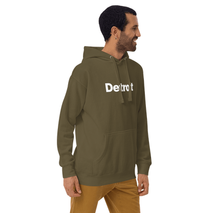 'Detroit' Hoodie (Swiss Sans Font) | Unisex Premium - Circumspice Michigan