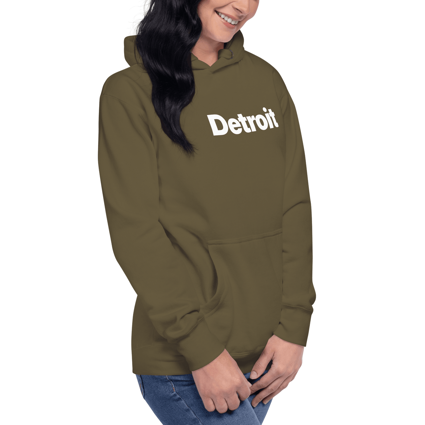 'Detroit' Hoodie (Swiss Sans Font) | Unisex Premium - Circumspice Michigan