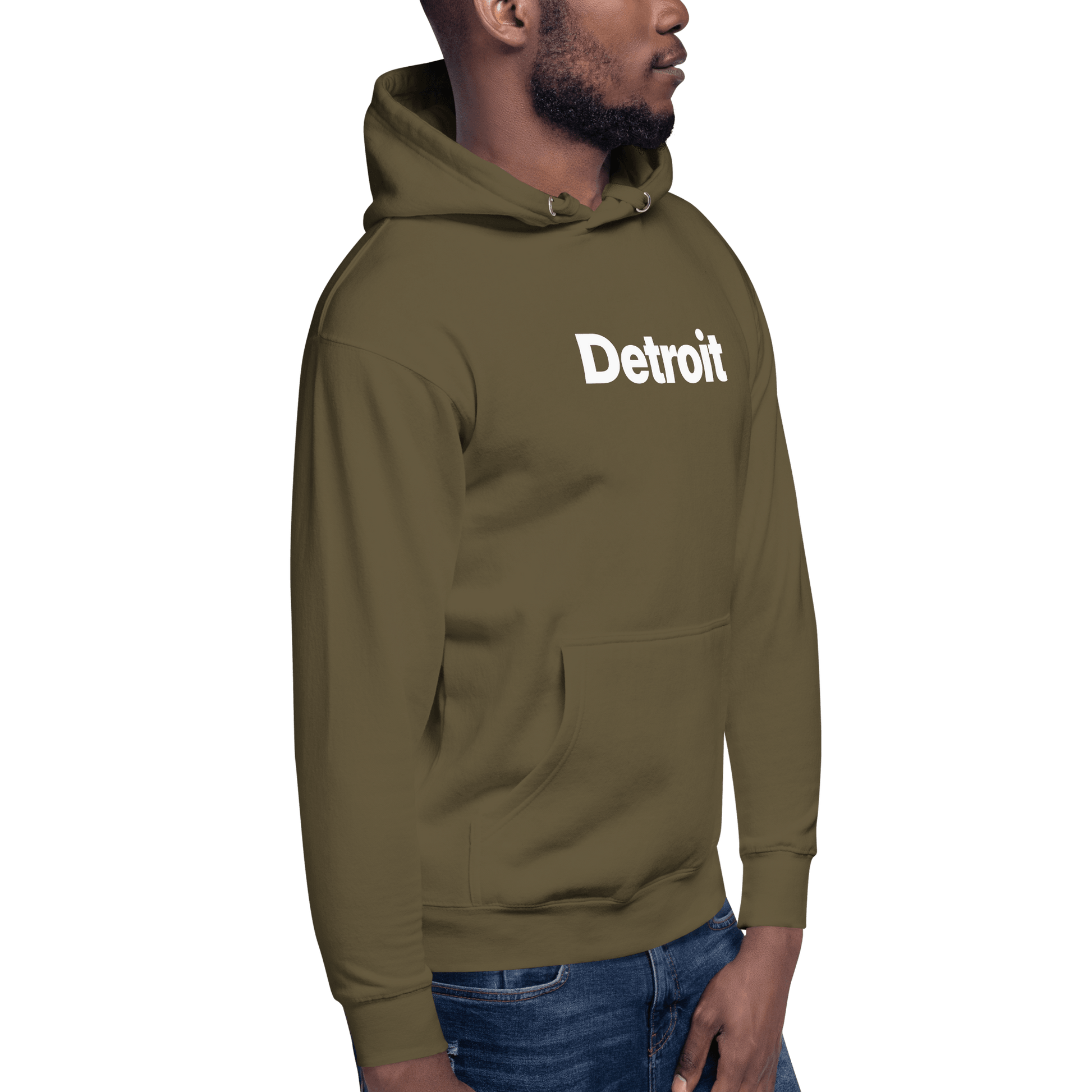 'Detroit' Hoodie (Swiss Sans Font) | Unisex Premium - Circumspice Michigan