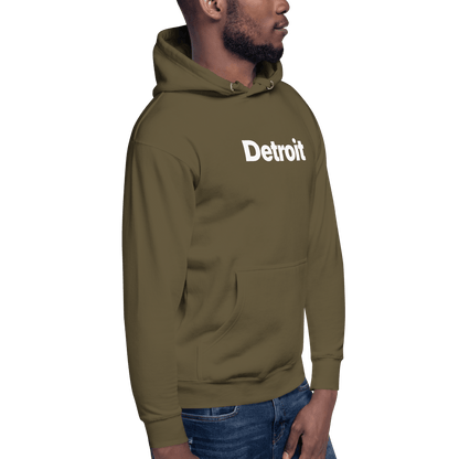 'Detroit' Hoodie (Swiss Sans Font) | Unisex Premium - Circumspice Michigan