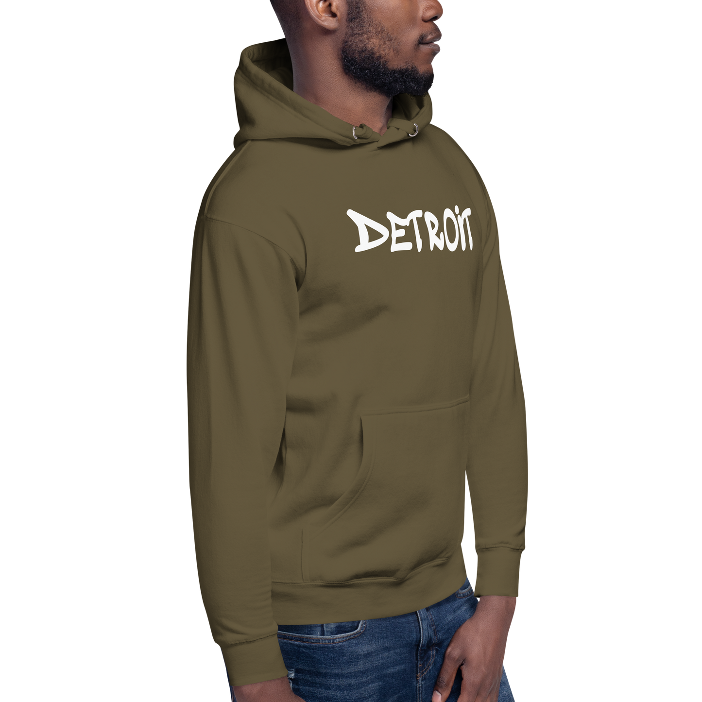 'Detroit' Unisex Premium Hoodie (1980s Hip Hop Font)