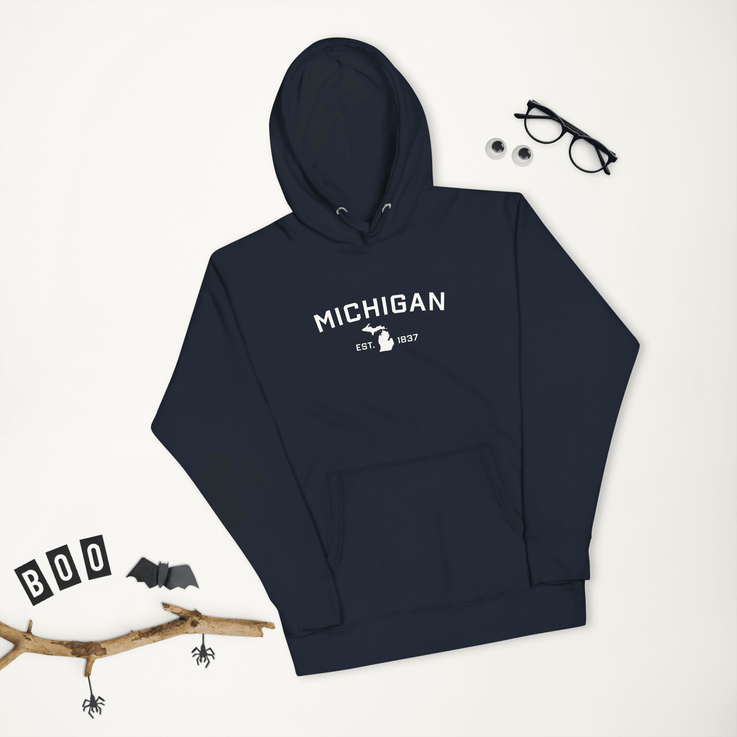 'Michigan EST 1837' Hoodie (w/ Michigan Outline) | Unisex Premium - Circumspice Michigan