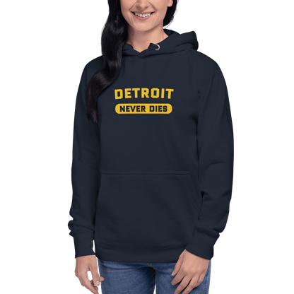 'Detroit Never Dies' Hoodie | Unisex Premium - Circumspice Michigan