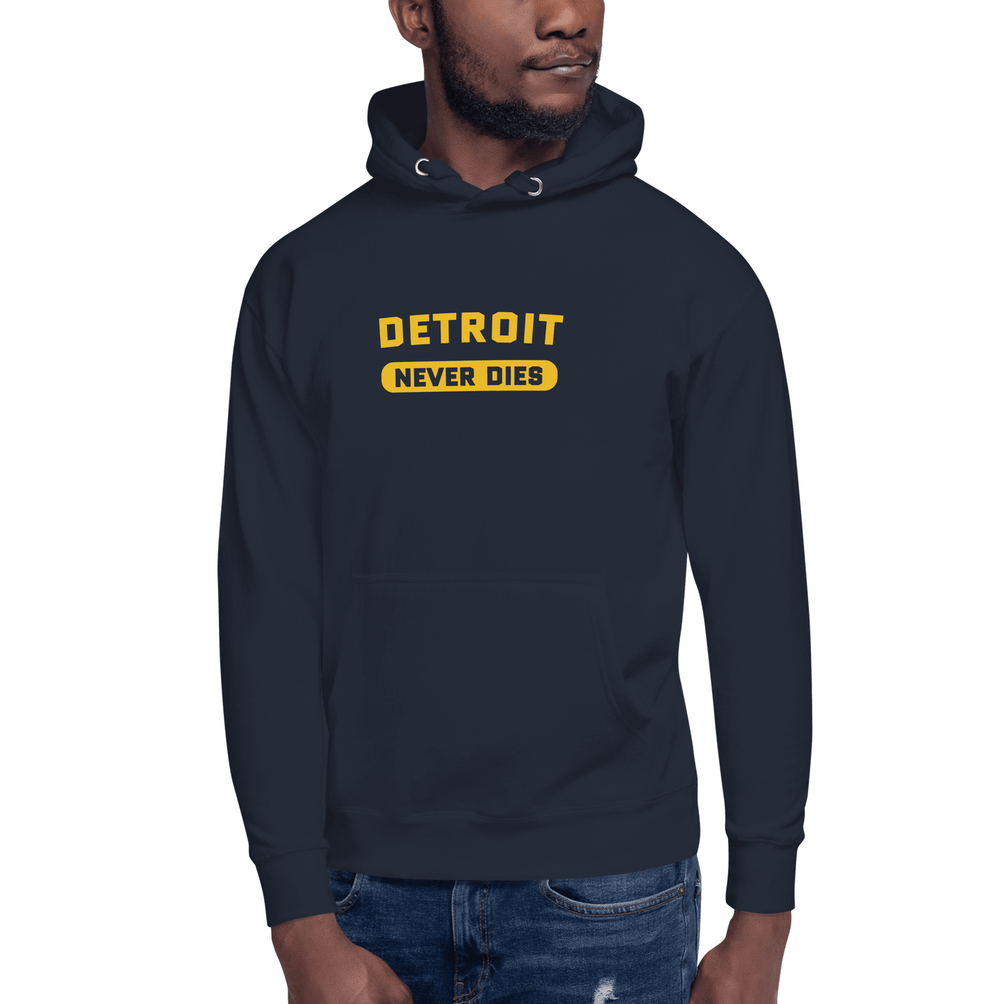 'Detroit Never Dies' Hoodie | Unisex Premium - Circumspice Michigan