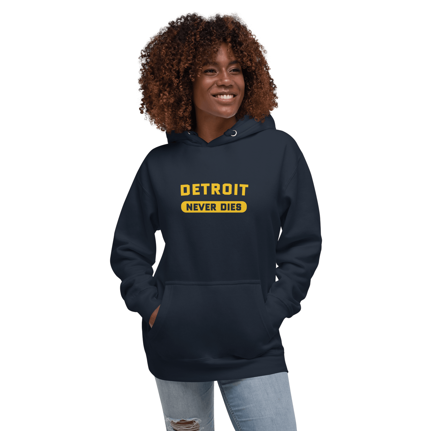 'Detroit Never Dies' Hoodie | Unisex Premium - Circumspice Michigan