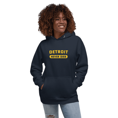 'Detroit Never Dies' Hoodie | Unisex Premium - Circumspice Michigan