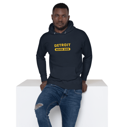 'Detroit Never Dies' Hoodie | Unisex Premium - Circumspice Michigan