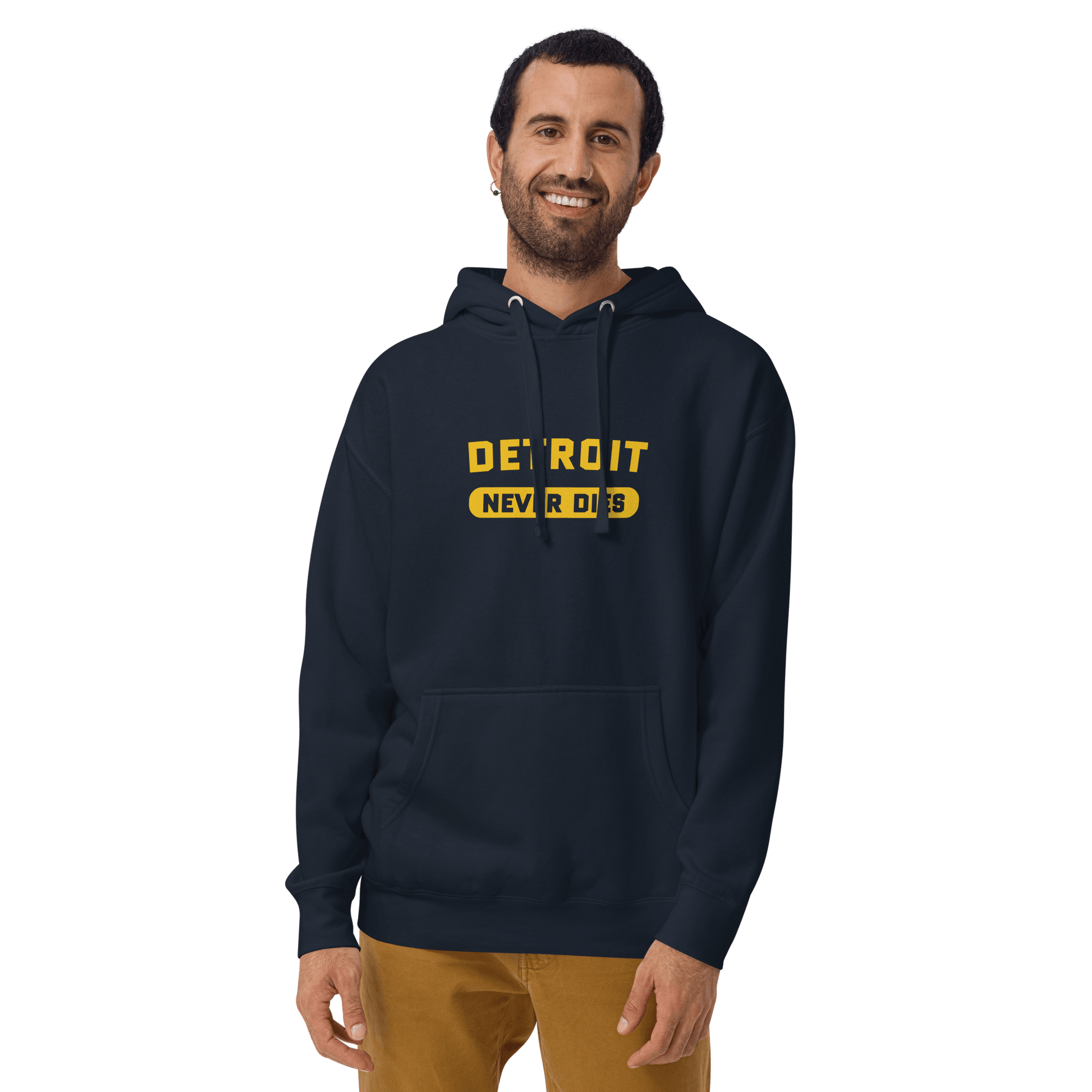 'Detroit Never Dies' Hoodie | Unisex Premium - Circumspice Michigan